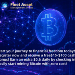 Fleet Mining: Sign up and receive a $100 bonus – start your Bitcoin mining journey with zero cost and zero barriers to entry